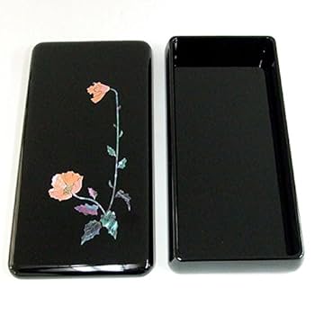 Amazon | 漆塗り硯箱 螺鈿 けし 4.0寸（横幅12.5cm）高岡漆器